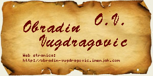 Obradin Vugdragović vizit kartica